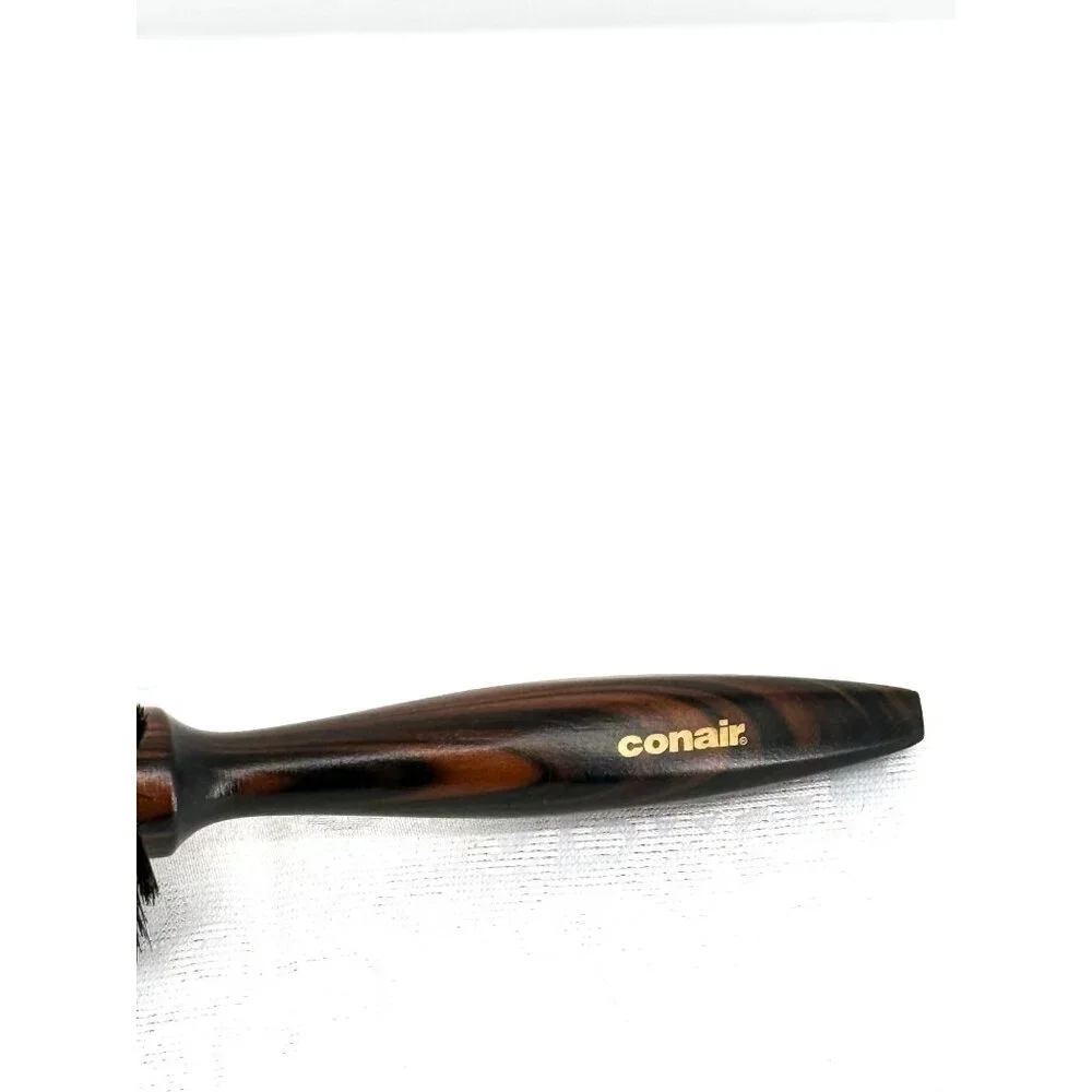 Conair Round Hair Brush With Boar‎ Bristles & Wood Handle